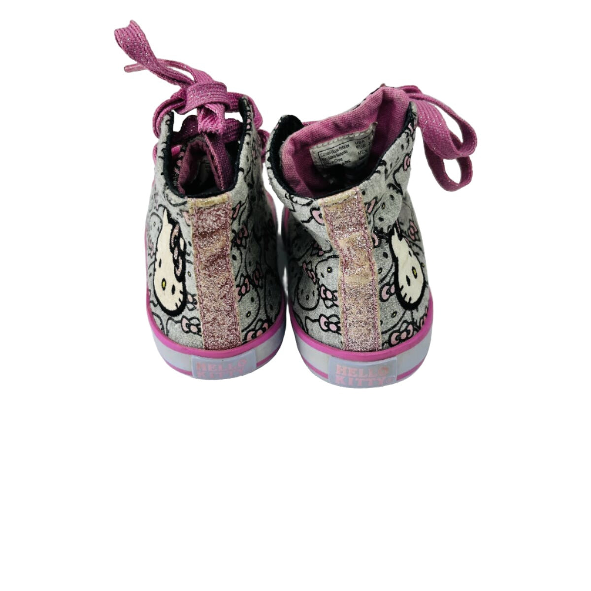 Kids Shoes: Hello Kitty Sparkle High Top Sneakers Pink Grey [7C US 